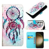 Spalvingas Dream Wind Chime PU odinis piniginės apverčiamas nuotraukų rėmelio dėklas, skirtas iPhone Samsung Huawei Honor Xiaomi Redmi Oppo vivo Sony Google TCL Infinix... Tecno Camon 30