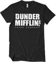 The Office Dunder Mifflin Inc Logotipo Juodi Unisex Marškinėliai S white