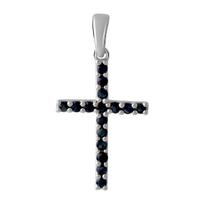 Sidabrinis kryžius su safyru 0,705ct (0460178) safyras