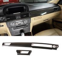Kairės pusės vairas BMW 3 serijos E90 2005 - 2012 m. ABS anglies pluošto tekstūros interjero centrinės konsolės prietaisų skydelio panelės apdailos dangtelis A