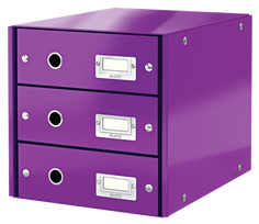 Dokumentų spintelė Leitz Click & Store WOW,  3 stalčiai, violetinė, 60480062
