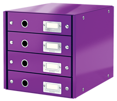 Dokumentų spintelė Leitz Click & Store WOW,  4 stalčiai, violetinė, 6049-00-62