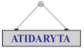Informacinė lentelė pakabinama "Atidaryta" 62x300 mm su keičiama informacija