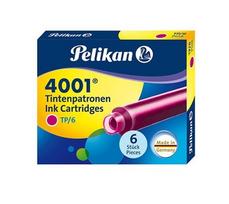 Rašalo kapsulės Pelikan, rožinės trumpos, 6vnt