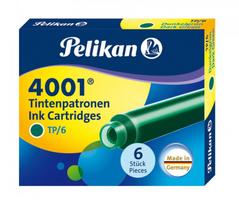 Rašalo kapsulės Pelikan, žalios trumpos, 6vnt