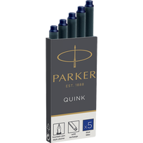 Rašalo kapsulės Parker, ilgos, mėlynos, 5vnt
