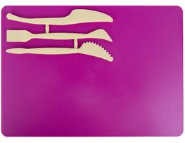 Lentelė plastilinui KITE su įrankiais, 250x180mm, rožinė