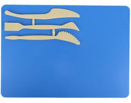 Lentelė plastilinui KITE su įrankiais, 250x180mm, ,mėlyna