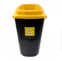 Rūšiavimo šiukšliadėžė plastikui Plafor 45 L, geltona , 680-01