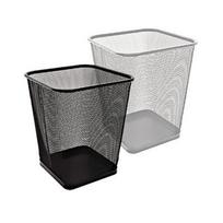 Šiukšlių dėžė metalinė Forpus, kvadratinė, 15 l, juodos spalvos