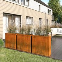 Lauko vazonas CORTEN iš plieno 118x38x118cm