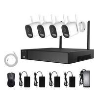 4 WIFI kamerų komplektas Longse LW5MC84B2, 5Mp, 2,8mm, 30m IR, 30m LED, žmogaus ir automobilio detekcija, švyturėliai, mikrofonas, garsiakalbis