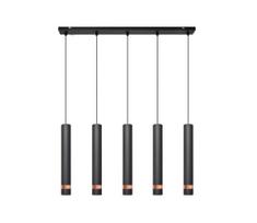 LED Pakabinamas sietynas TUBA 5xGU10/6,5W/230V juodas/varis