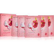 KORIKA SuperFruits Dragon Fruit - Set of 5 Calming Face Sheet Masks veido kaukių rinkinys sumažinta kaina raminamojo poveikio Dragon fruit