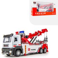 1/32 lydinio inžinerijos automobilio modelis, metaliniai liejimo formos gaminiai ir žaislinės transporto priemonės, dvigubas kablis, kliūčių įveikimo transporto priemonė 1/32-Size:21.5*8*5.5cm raudona/balta