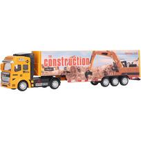 1/48 Transporto automobilio žaislas, ištraukiamas pedagoginis imitacinis lydinys, plastikinis laikiklis, konteinerinio sunkvežimio modelis berniukams ir mergaitėms, dovanos 1/48-Size:32*5.5*7.5cm geltona