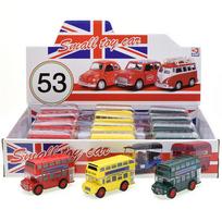 1/43 Londono autobusas NR.5305 Atitraukiamas žaislinis transporto priemonė Die Cast Animacinis autobuso transporto priemonės modelis, Geriausi vakarėlio prizai Transporto priemonės Sunkvežimis Mini automobilis Žaislas vaikams 1/43-Size:8.5*4*4cm,12Pcs