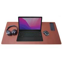 DESIRE2 Brown Vegan Leather Desk Mat, 400x900mm