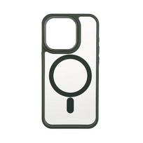ONSALA Back Bumper Clear Case MagSerie iPhone 15 Pro Clear Case with Green Bumper