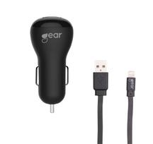 Gear 12V Charger 1xUSB 1A Black Lightning Cable, 1m, MFI