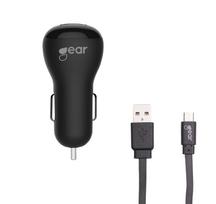 Gear 12V Charger, 1xUSB, 1A, Black, MicroUSB Cable, 1m