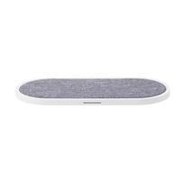 Gear Wireless Dual QI Charger, USB-C Port, 2x10W, White with Grey Textile