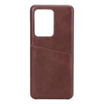 ONSALA Brown Mobile Cover with Card Pocket for Samsung Galaxy S20 Ultra