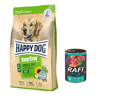 Happy Dog NaturCroq ėriena su ryžiais 15kg +  DOLINA NOTECI 400g