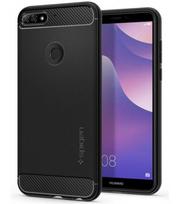 Juodas dėklas Huawei Y7 Prime 2018 telefonui "Spigen Rugged Armor"