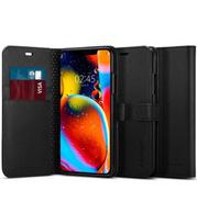 Juodas atverčiamas dėklas Apple iPhone 11 Pro telefonui "Spigen Wallet S"