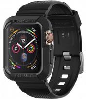 Juodas dėklas Apple Watch  6 / 7 / 8 / 9 / SE 1 / 2 / 3 (44 / 45 mm) laikrodžiui "Spigen Rugged Armor PRO"