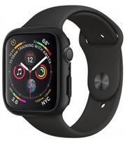 Juodas dėklas Apple Watch 4 / 5 / 6 / SE 1 / 2 / 3 (44 MM) laikrodžiui "Spigen Thin Fit"