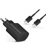 Originalus juodas Samsung 25w 1xType-C pakrovėjas + Type-C - Type-C laidas "EP-TA800EBE + EP-DG980BBE"