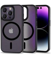 Matinis juodas dėklas Apple iPhone 14 Pro telefonui "Tech-Protect Magmat Magsafe"