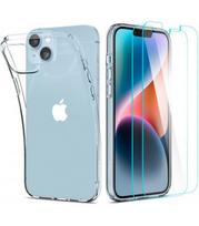 Skaidrus dėklas + Grūdinti stikliukai Apple iPhone 14 Plus / 15 Plus telefonui "Spigen Crystal Pack"