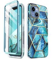 Dėklas su marmuro efektu Apple iPhone 14 Plus / 15 Plus telefonui "Supcase Cosmo Ocean Blue"