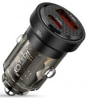 Juodas automobilinis pakrovėjas 30W PD30W/QC3.0 "Tech-Protect CC30W 2-Port"