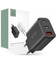 Juodas pakrovėjas 2xType-C + 1xUSB PD30W/QC3.0 "Tech-Protect C30W 3-Port"