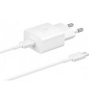 Originalus baltas 15W 1xType-C Samsung pakrovėjas + Type-C - Type-C laidas "EP-T1510EWE + EP-DA705BWE"