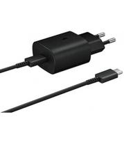 Originalus juodas Samsung 25W 1xType-C pakrovėjas + Type-C - Type-C laidas "EP-TA800EBE + EP-DA705BBE"