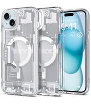 Dėklas Apple iPhone 15 Plus telefonui "Spigen Ultra Hybrid MAG Magsafe Zero One White"