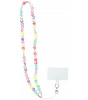 Spalvotas pakabukas telefonui 68cm (kilpa max 34cm) / ant kaklo "Pixie Hearts"