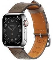 Ruda apyrankė Apple Watch Ultra / SE / 8 / 7 / 6 / 5 / 4 / 3 / 2 / 1 (42 / 44 / 45 / 49 mm) laikrodžiams "Strap Leather"