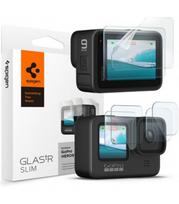 Apsauginiai grūdinti stiklai + Plėvelės GoPro Hero 9 / 10 / 11 / 12 kamerai "Spigen Glas.TR Slim + Film 2-Set"