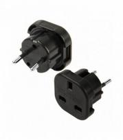 Įkrovimo adapteris UK-EUR juodas