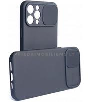 Juodas dėklas su kameros apsauga Apple iPhone 12 Pro Max telefonui "Camshield Soft"