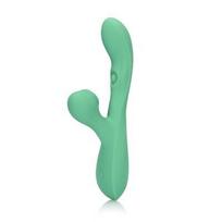 Vibratorius Loveline Pulse Wave and Tongue Flickering Rabbit, žalias