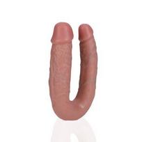 Dvigubas varpos imitatorius RealRock U Shaped Double Dildo 5, smėlio spalvos