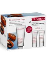 Kosmetikos rinkinys Clarins: kūno losjonas, 200 ml + kūno šveitiklis, 30 ml + kūno stangrinimo priemonė, 30 ml