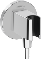 Sieninė dušo žarnos jungtis su laikikliu dušui Hansgrohe Fix Fit Porter S, chromas, 26888000